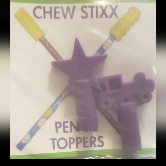 Sensory Chewable Fidget Pencil Toppers Chew Stixx Textured $12 Each - Picture 2 of 6